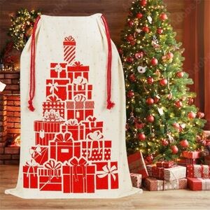 Christmas Holiday Gift Santa Sack 100% Cotton 18” Wide x 26” Long - BRAND NEW
